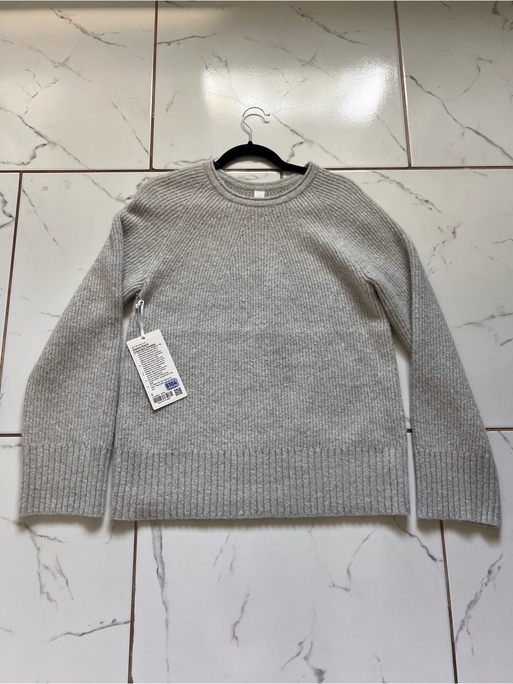 Lululemon Alpaca-Blend Crewneck Sweater Heather Misty Grey Size Small NWT